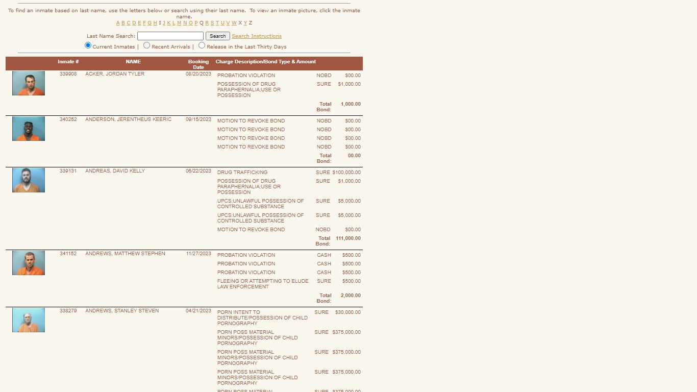 Shelby County Sheriff's Office - Inmate Listing